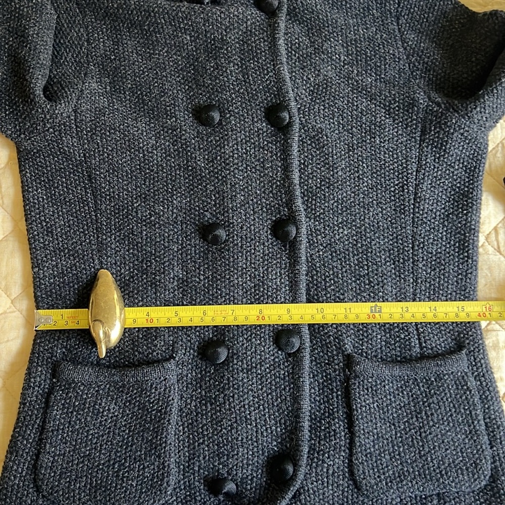 Lauren Ralph Lauren Black Lambswool Lady Jacket Parisian Cardigan Sweater Size M - Picture 9 of 10